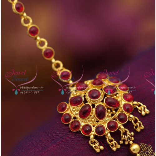 T2017 Kemp Maang Tikka Latest Gold Design South Traditional Wedding Jewellery