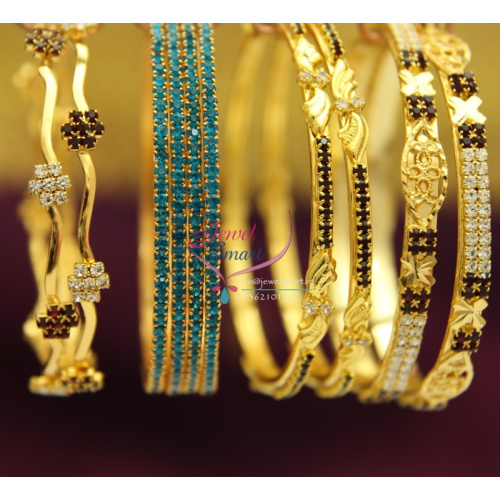 CO2745 2.4 Size Gold Plated Bangles 4 Designs Offer Price Combo Offer Limited Stock