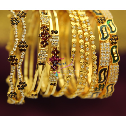 CO2748 2.4 Size Gold Plated Bangles 4 Designs Offer Price Combo Offer Limited Stock