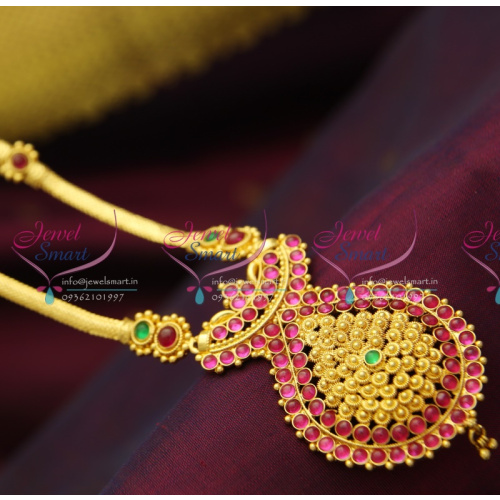 NL2842 Temple Kempu Smooth Flat Chain Spiral Design Traditional Stylish Design Jewelry