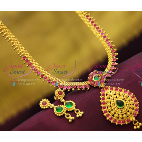 NL2872 Temple Kempu South Indian Traditional Gold Design Artificial Jewellery Collections