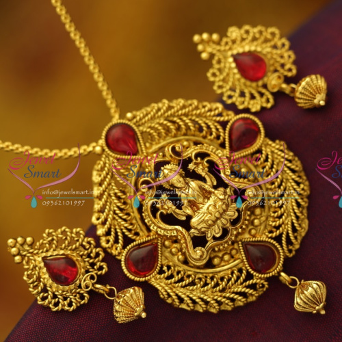 PS1626 Antique Nagas Chain Pendant Sets South Indian Temple Jewellery Online