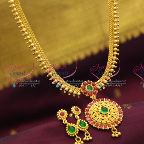 NL2883 Temple Kempu South Indian Traditional Gold Design Imitation Jewellery Collections