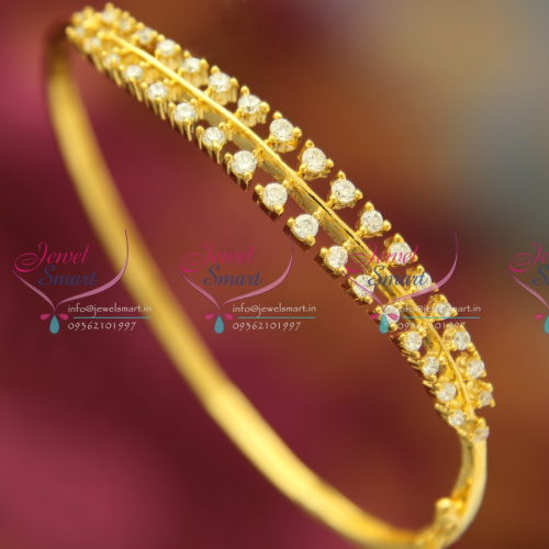 B2522 CZ Exclusive Open Floral Design Delicate Kada Gold Imitation Jewellery Online