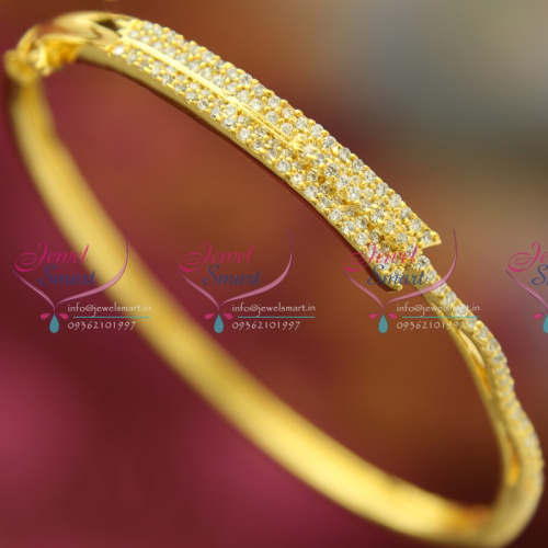 B2503 CZ Exclusive Offer Thin Delicate Open Kada Diamond Design Jewellery Online