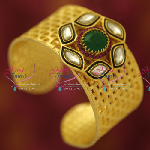 B5306 Broad CZ  Kundan Gold Design Fancy Open Kada Party Wear Jewellery Buy Online