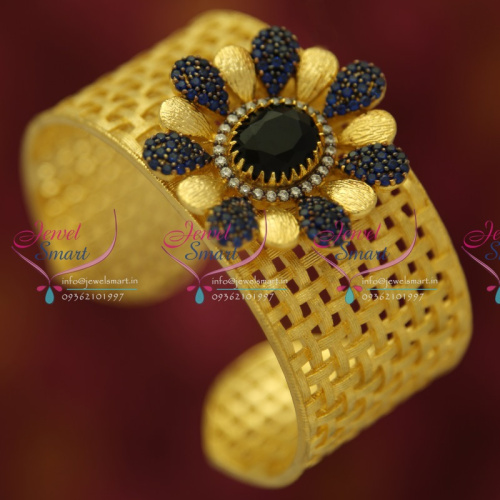 B5303 Broad CZ Gold Design Fancy Open Kada Party Wear Jewellery Buy Online