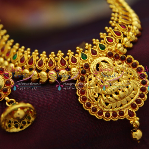 N2920 Indian Traditional Gold Design Quality Temple Mango Design Jewellery Online
