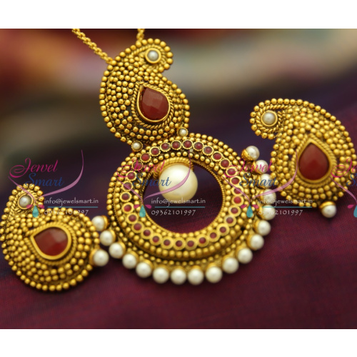 PS0921 Fancy Design Antique Pearl Hangings Pendant Set Jewelry Online