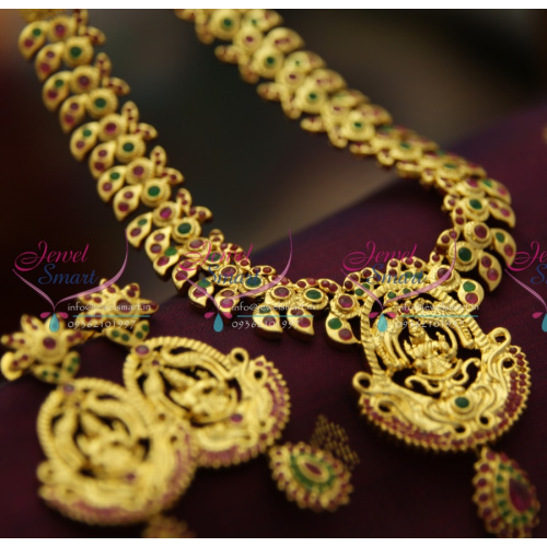 NL3158 South Indian Traditional Temple Jewellery Collections Gold Plated Laxmi Necklace