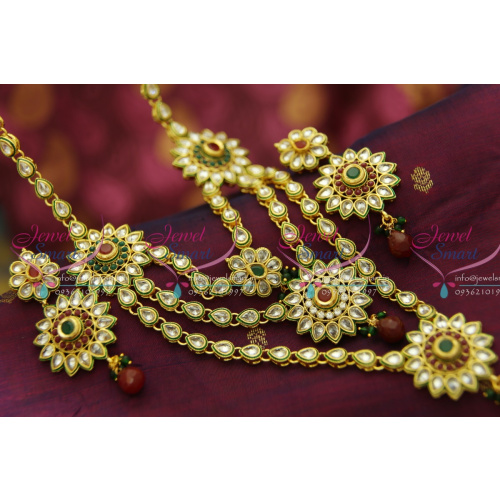 NL3178 Exclusive American Diamond Multi Strand Floral Design Fancy Grand Wedding Jewellery Online
