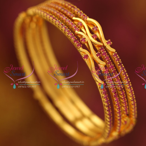gold-plated-ruby-4-pieces-bangle-set-thin-matching-jewellery-set-online-excluslive-offer