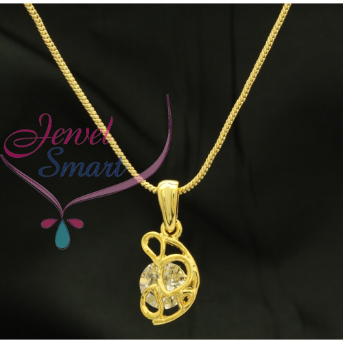 Gold Plated Pendant With Chain and Without Ear Rings