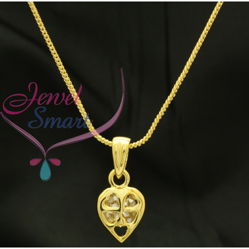 Gold Plated Pendant With Chain and Without Ear Rings