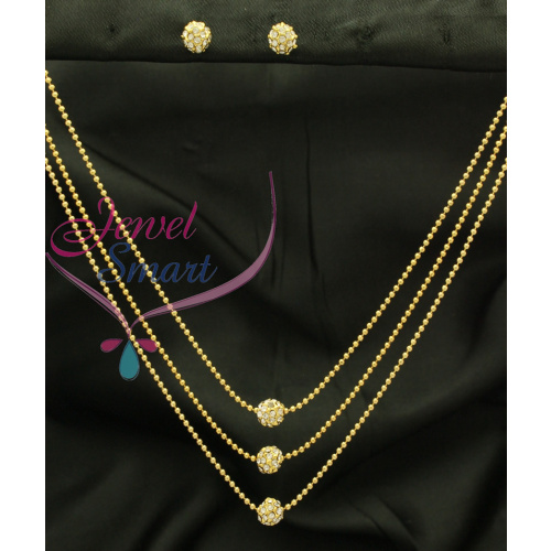 Gold Plated Pendant Set With Chain and Ear Rings