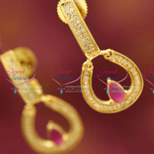 Gold Plated Fancy Fashion Earrings White Ruby Buy Online Best Quality Imitation