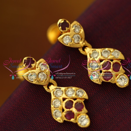 E3436 South Indian Traditional Screwback Earrings Semi Precious Stones Buy Online 