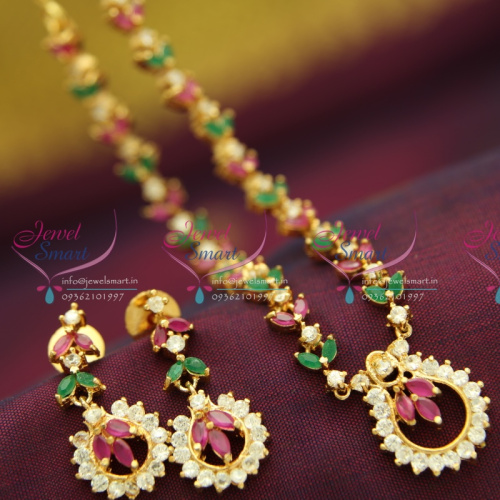 NL3523 Ruby Emerald Necklace Traditional Indian Jaipur Design Jewellery Online