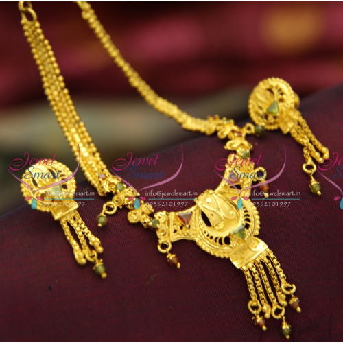 N3785 Gold Plated Handwork Intricate Work Necklace Set Traditional Jewellery