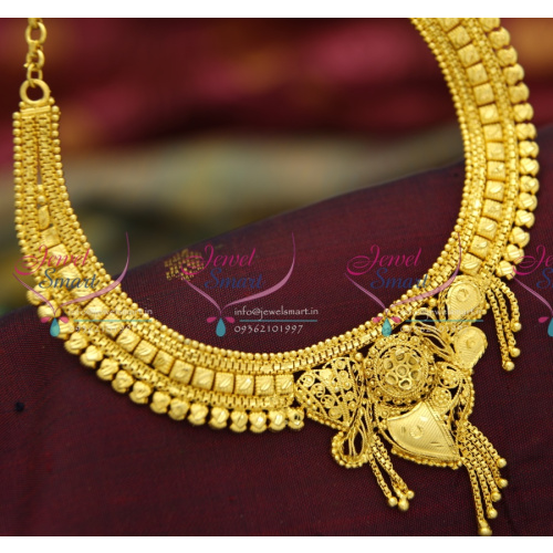 N3793 Gold Plated Handwork Intricate Work Necklace Set Traditional Jewellery