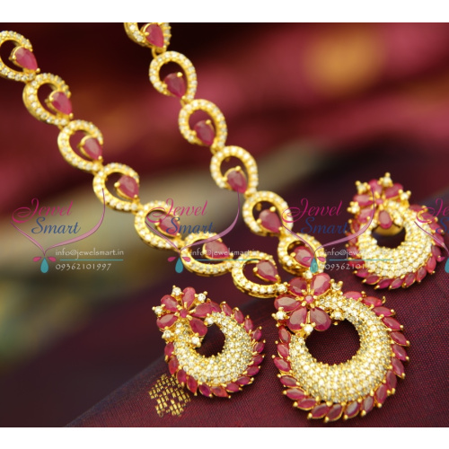 NL1097 Gold Plated Ruby White Grand High Quality Immitation Necklace Collections