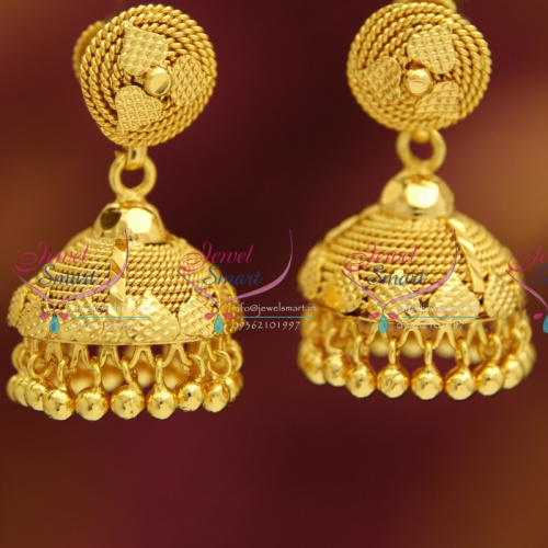 E0296 Screw Lock Spiral Design Gold Plated Fancy Jhumka Online Latest