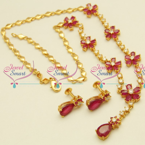 NL1679 Ruby Floral Design Jewellery Semi Precious Stones Buy Online Fashion