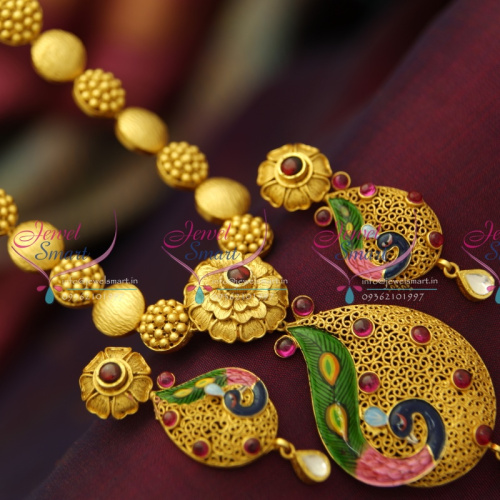 NL3684 One Gram Gold Plated Beautiful Real Look Intricate Peacock Design Exclusive Online