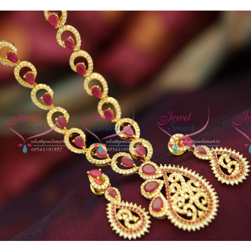 NL3699 Gold Plated Ruby White Sparkling Grand High Quality Immitation Collections