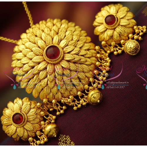 PS3710 Beautiful Leaf Design Antique Gold Plated Pendant Earrings Buy Online Best Quality Jewellery