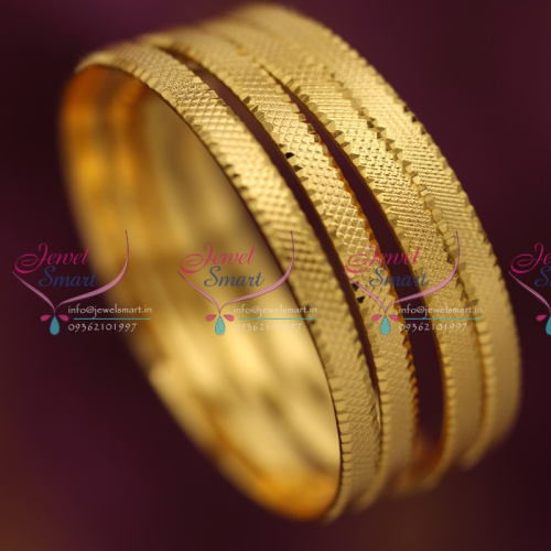 B3717S 2.4 Size 4 Pieces Casual Wear Gold Plated Design Bangles Online