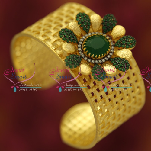 B5305 Broad CZ Gold Design Fancy Open Kada Party Wear Jewellery Buy Online