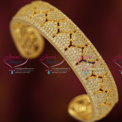 BA5434 Broad CZ Gold Design Fancy Open Kada Party Wear Jewellery Buy Online