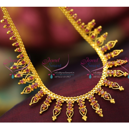 NL3757 Fancy Gold Design Ruby Short Necklace Fashion Jewellery Online