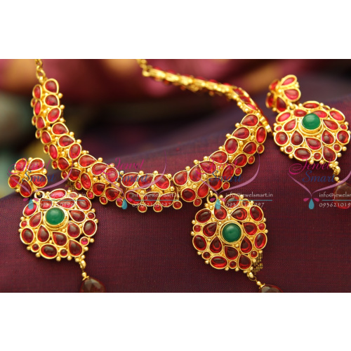 NLK0081 Traditional Indian Immitation Fashion Jewellery Temple Kemp Antique Gold Plated Necklace
