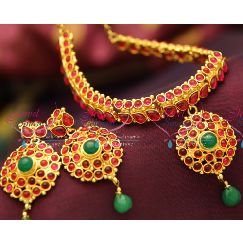 NLK0082 Traditional Indian Immitation Fashion Jewellery Temple Kemp Antique Gold Plated Necklace