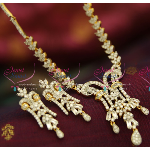 NL3908 Stylish Sparkling CZ Stones Fancy Jewelry Necklace Earrings Set Online
