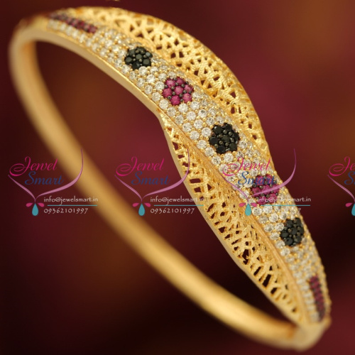 B1792 CZ Colour Stones Gold Plated Kada Party Wear Jewellery Buy Online