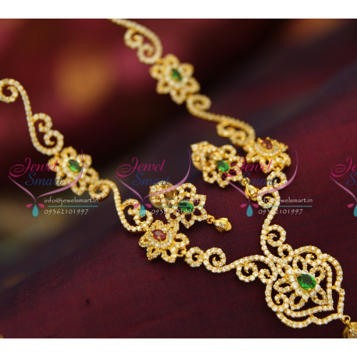 NL3928 CZ Ruby Emerald Gold Design Fine Quality One Gram Jewellery Online