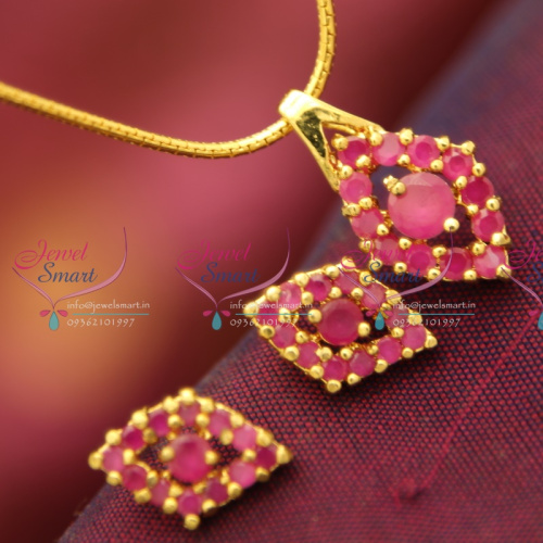 PS3959 Small Semi Precious Colour Imported Jewellery Chain Pendant Set Fancy Online