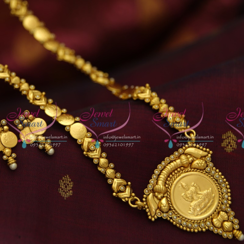 NL3966 Indian Traditional Temple Jewellery Antique Gold Plated Laxmi Haram Simple Elegant Lowest Online Price