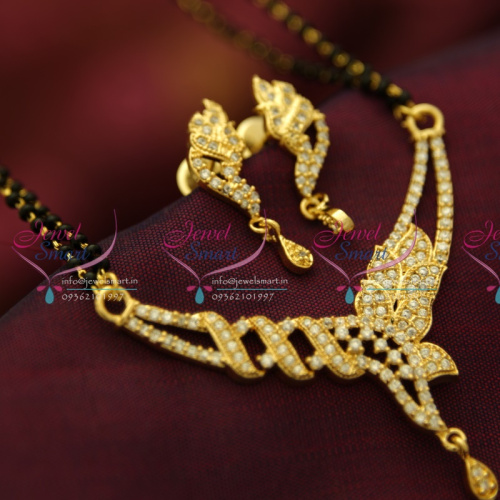M4007 CZ Mangalsutra Indian Traditional Auspicious Jewellery Online Gold Plated CZ Pendant