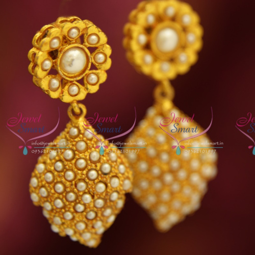ER4056 Kemp Style Floral Pineapple Design Fancy Pearl Earrings Artificial Jewellery Shop