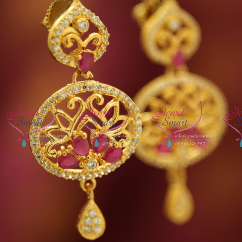 ER4063 Sparkling AD White Ruby Grand Earrings Shop Online Fashion Jewellery