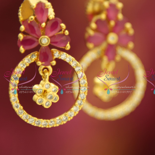 ER4064 Sparkling AD White Ruby Grand Earrings Shop Online Fashion Jewellery
