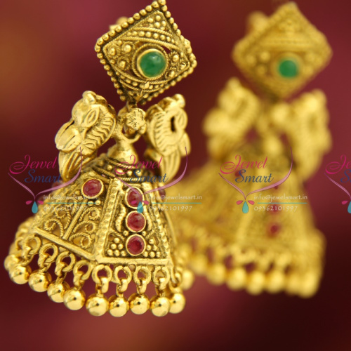 ER0682 Exclusive Gold Design Jewellery Online Screw Lock Jhumka Earrings