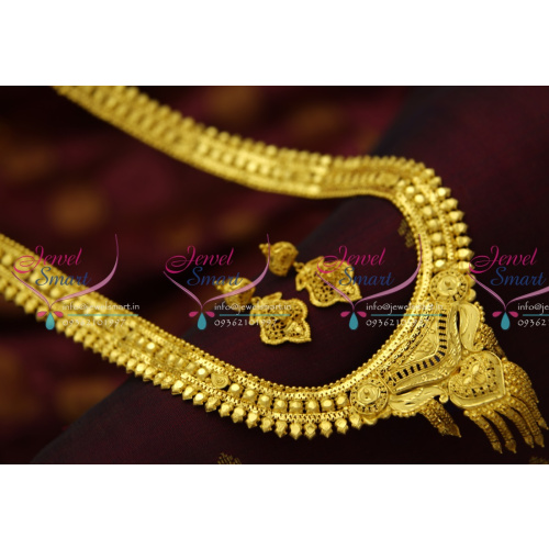 NL4171 Forming One Gram Handmade South Indian Traditional Haram Long Necklace Online
