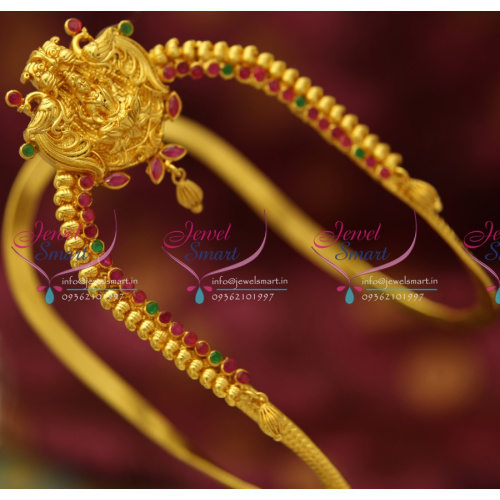 AR4172 Indian Traditional Kemp Temple Laxmi Vanki Aravanki Ruby Emerald Gold Design Online