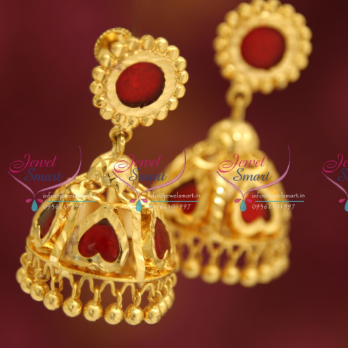 J4205 Kerala Palakkai Design Screw Back Lock Real Look Jhumka Earrings Online