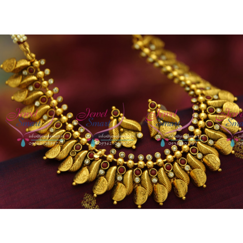 NL4229 Antique Temple Coin Leaf Bent Design Fancy Traditional Jewellery Set